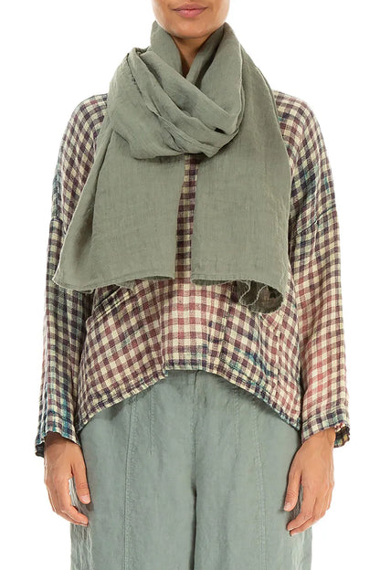 Sage Gauze Linen Scarf