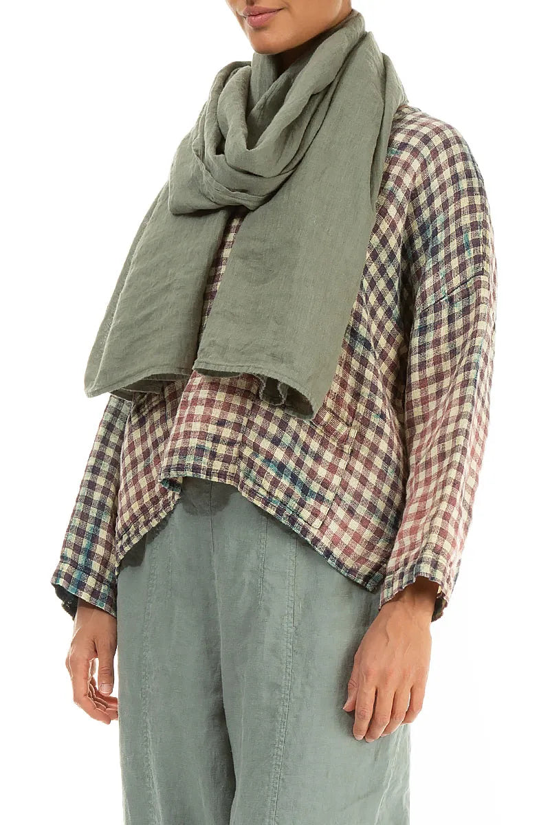 Sage Gauze Linen Scarf