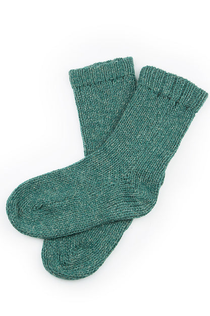 Chaussettes en laine et lin vert sauge
