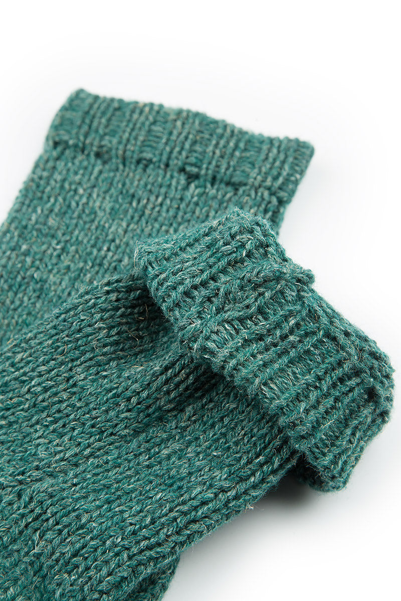 Chaussettes en laine et lin vert sauge