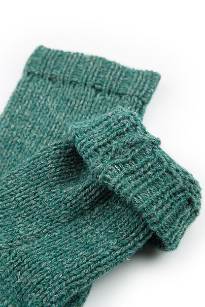 Chaussettes en laine et lin vert sauge