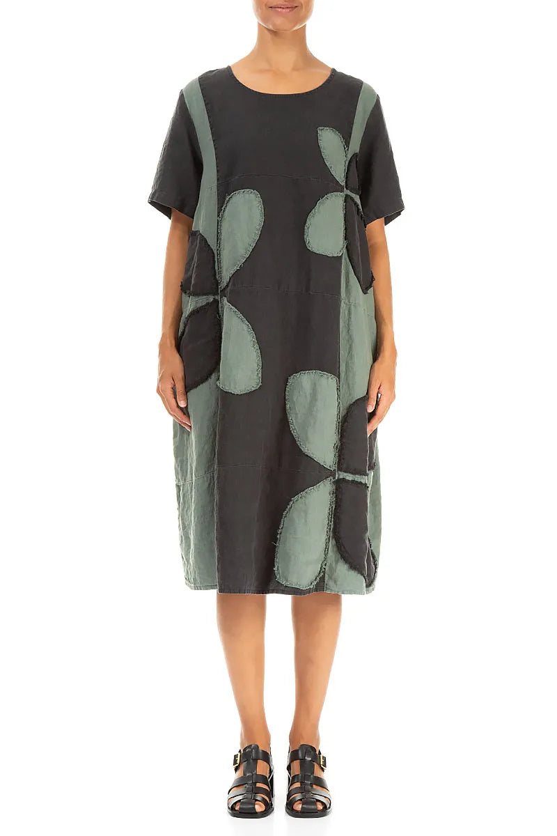 Sage Petal Linen Dress 1