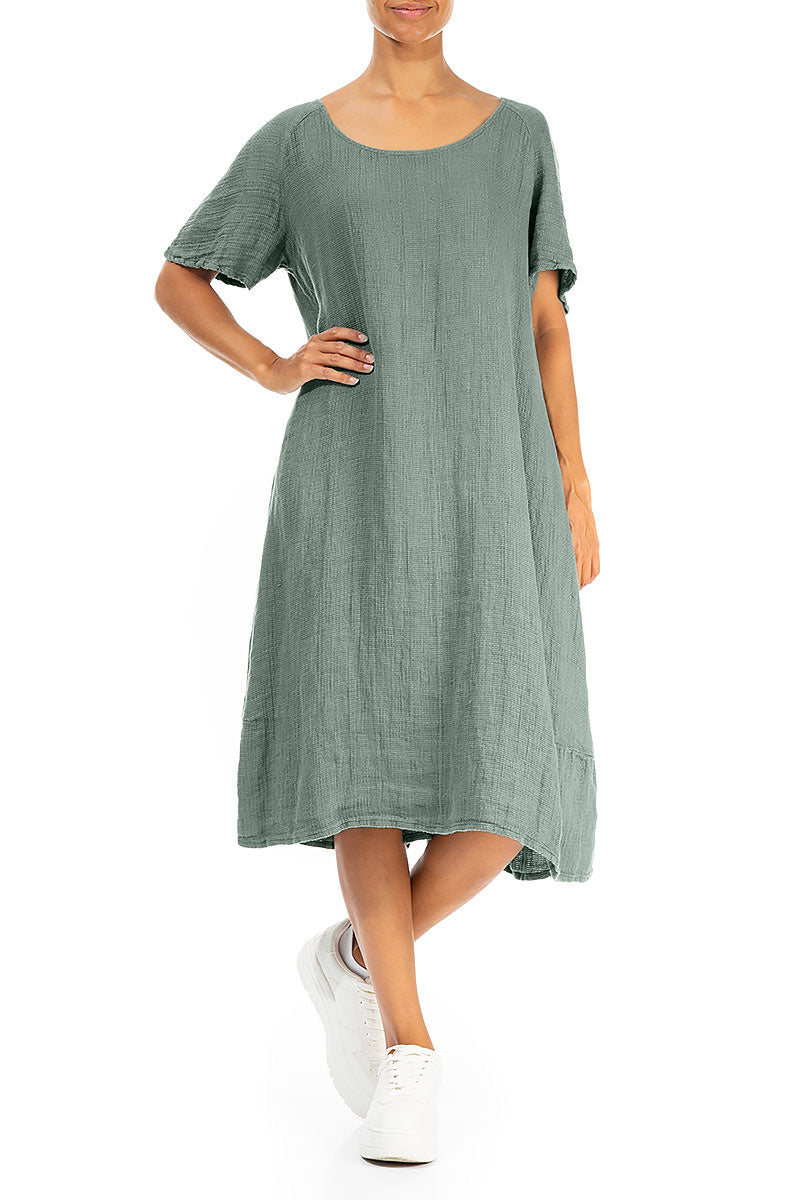 Robe en lin texturé Sage