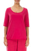 Scoop Neck Raspberry Soft Cotton Top 1