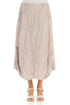 Sculpted Hem Beige Crinkled Skirt 1