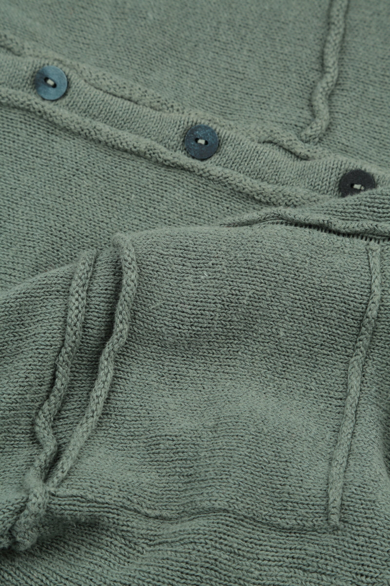 Seam Detail Sage Linen Cardigan