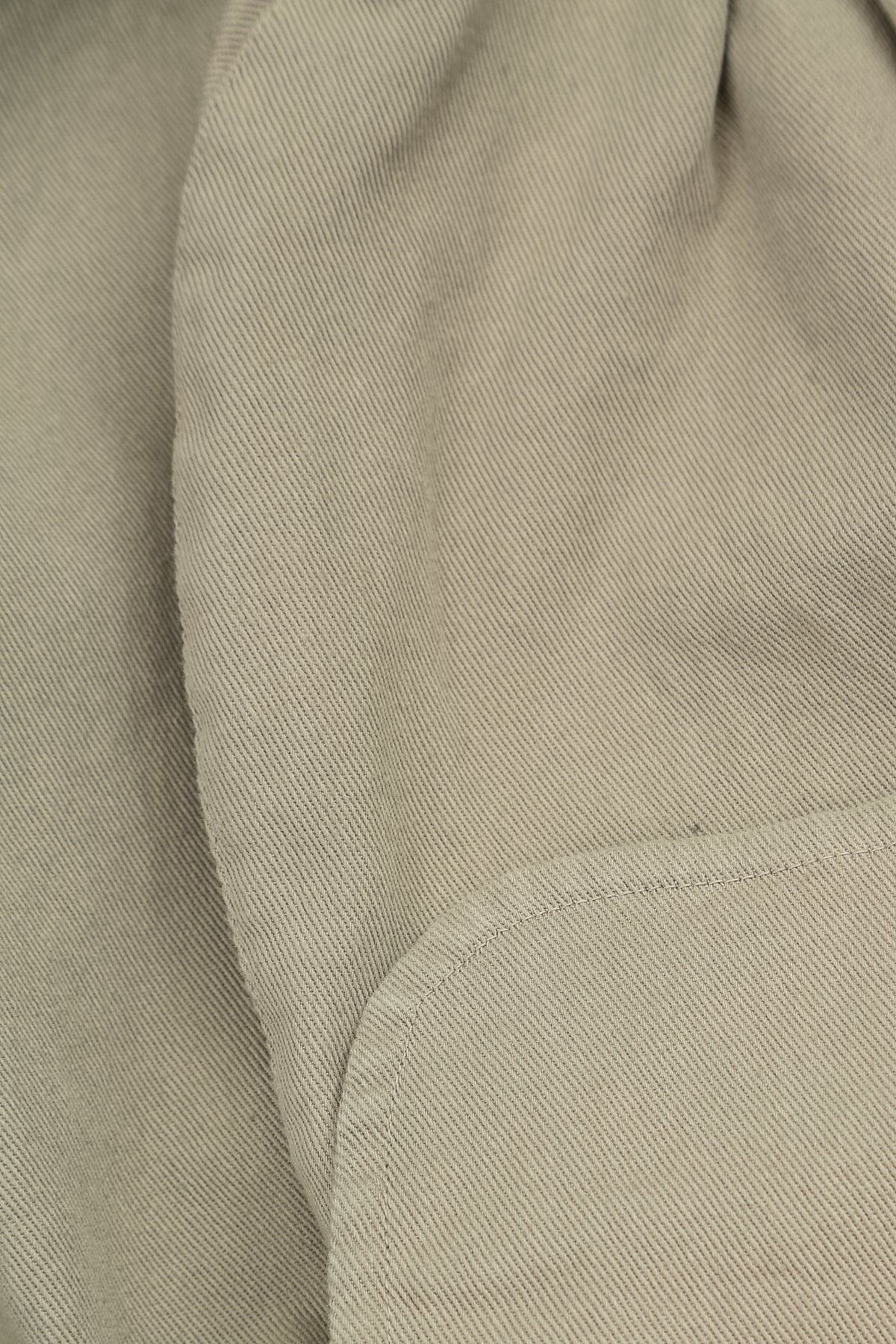 Seamed Olive Grey Denim Cotton Trousers