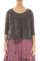Serenity Patch Décor Truffle Linen Cardigan 1