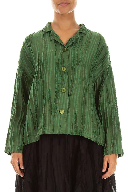 Shamrock Green Fray Weave Jacket