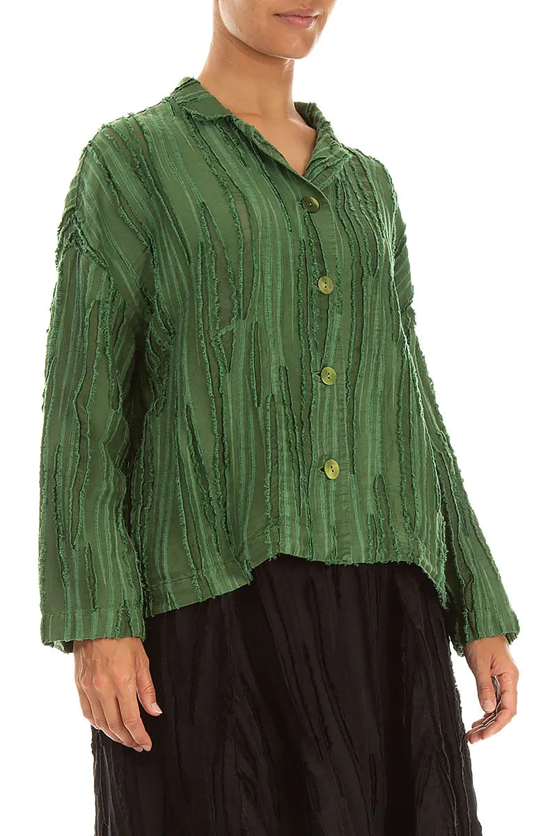 Shamrock Green Fray Weave Jacket 3