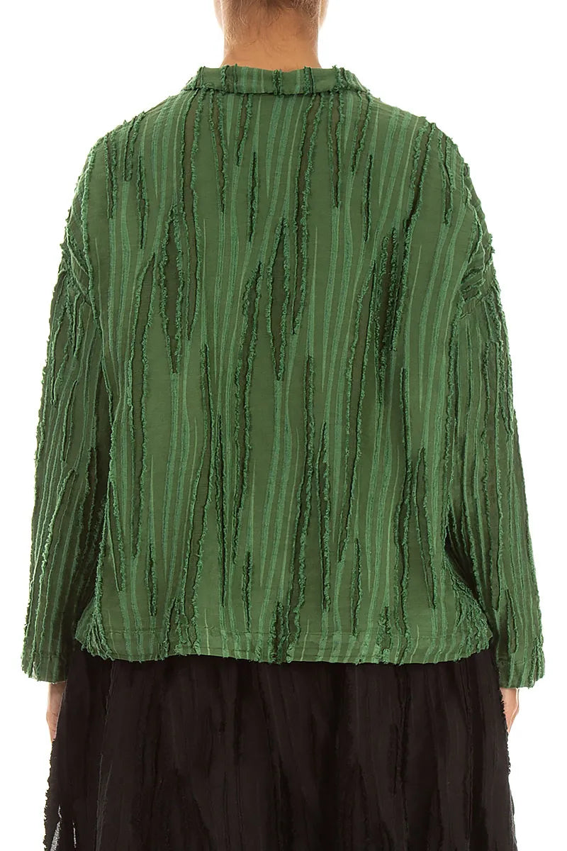 Shamrock Green Fray Weave Jacket