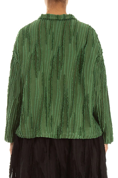 Shamrock Green Fray Weave Jacket