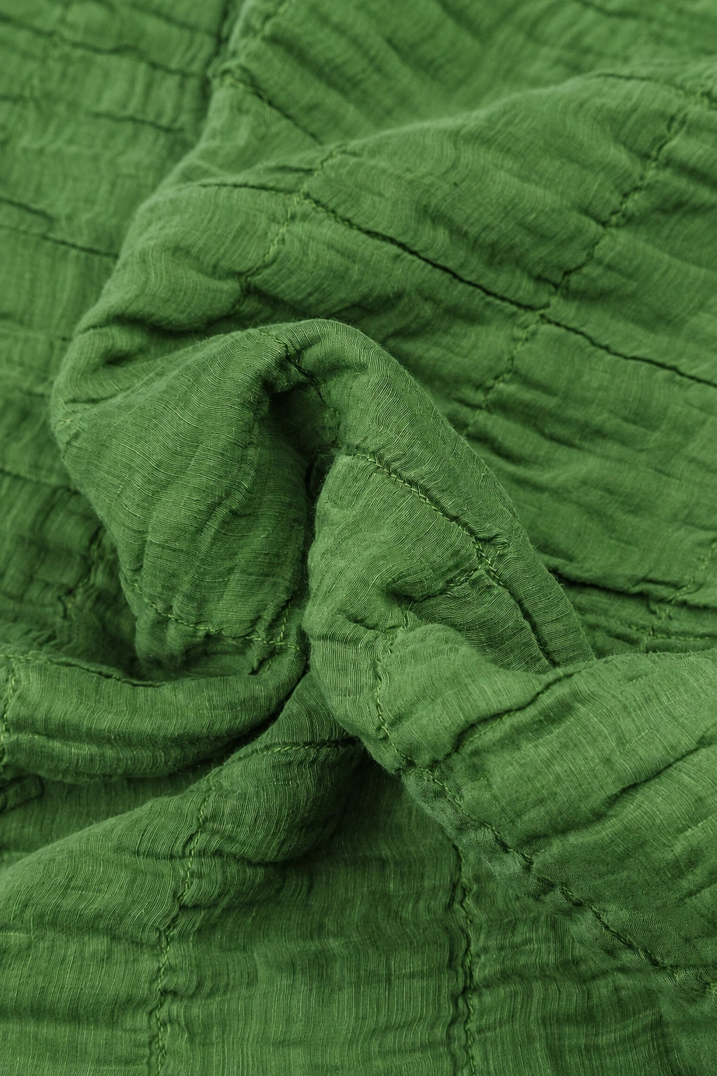 Shamrock Green Pleated Silk Linen Blouse 5