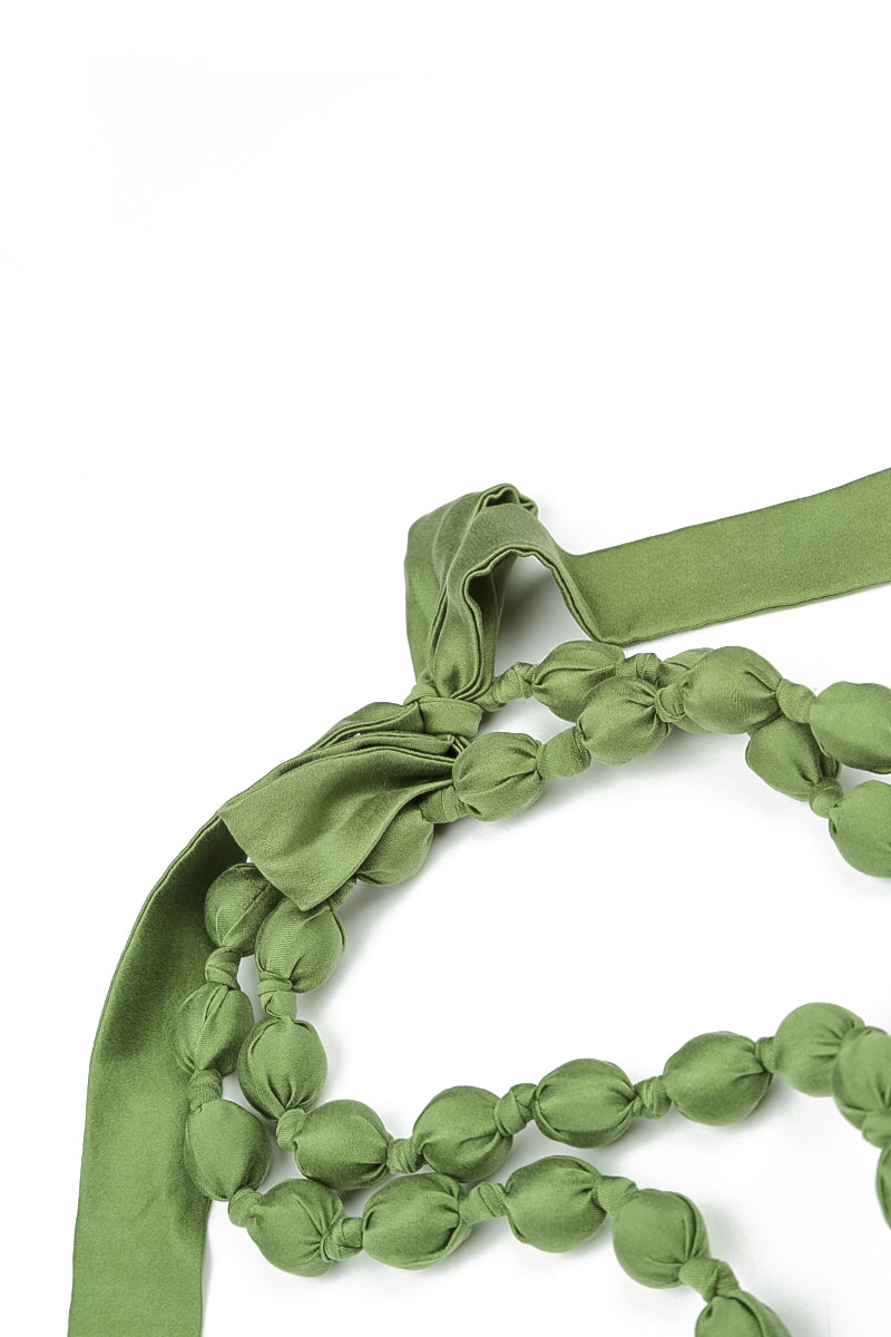 Shamrock Green Silk Fine Bead Necklace 7