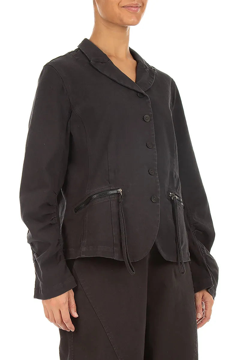 Shaped Black Denim Cotton Jacket 3