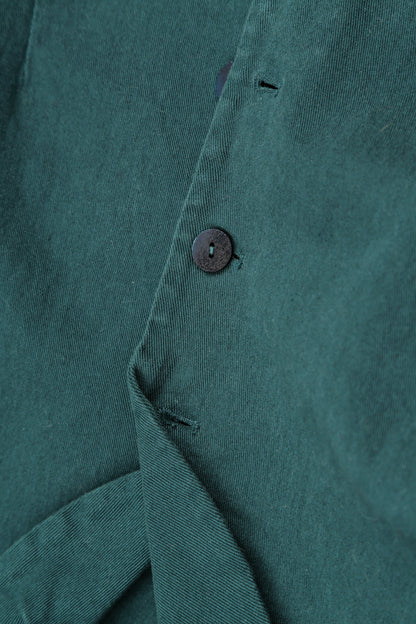 Shaped Deep Turquoise Denim Cotton Jacket