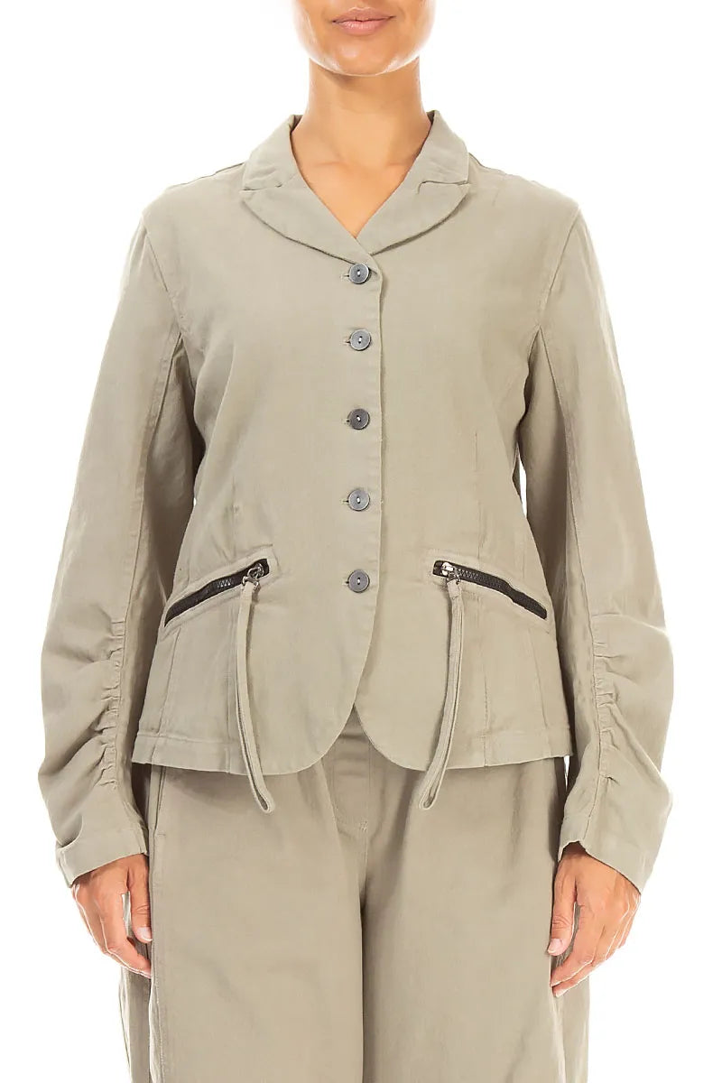 Shaped Olive Grey Cotton Jacket 1