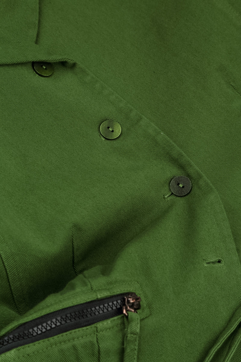 Shaped Shamrock Green Denim Cotton Jacket 7