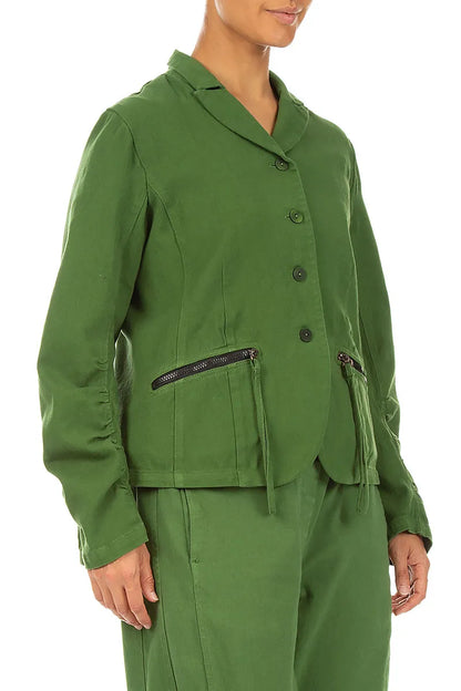 Shaped Shamrock Green Denim Cotton Jacket