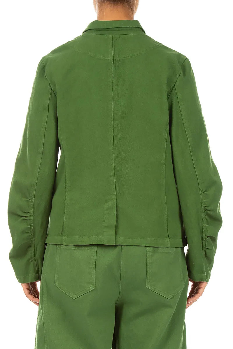 Shaped Shamrock Green Denim Cotton Jacket