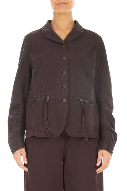 Shaped Truffle Brown Denim Cotton Jacket