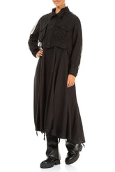 Short Black Silk Chiffon Jacket 4