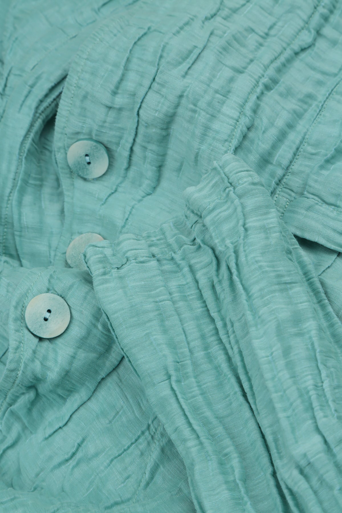 Short Crinkled Mint Silk Linen Jacket 5