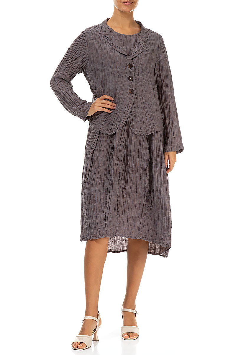 Short Crinkled Truffle Silk Jacket 4
