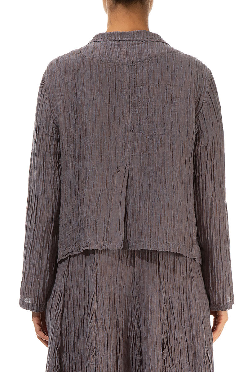 Short Crinkled Truffle Silk Jacket 2