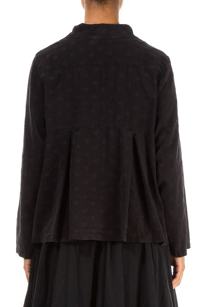 Short Dotty Black Silk Jacket 2