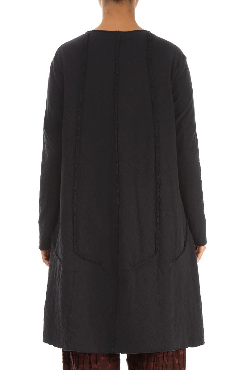 Short Grey Wavy Cotton Tunic Dress 2