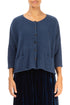 Short Loose Blue Wool Cardigan 1
