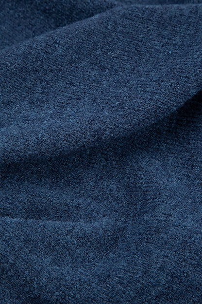 Short Loose Blue Wool Cardigan 5