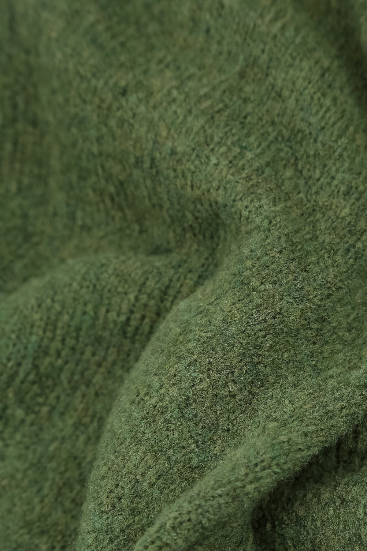 Short Loose Dark Sage Wool Cardigan