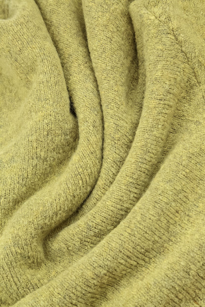 Short Loose Golden Lime Wool Cardigan 5