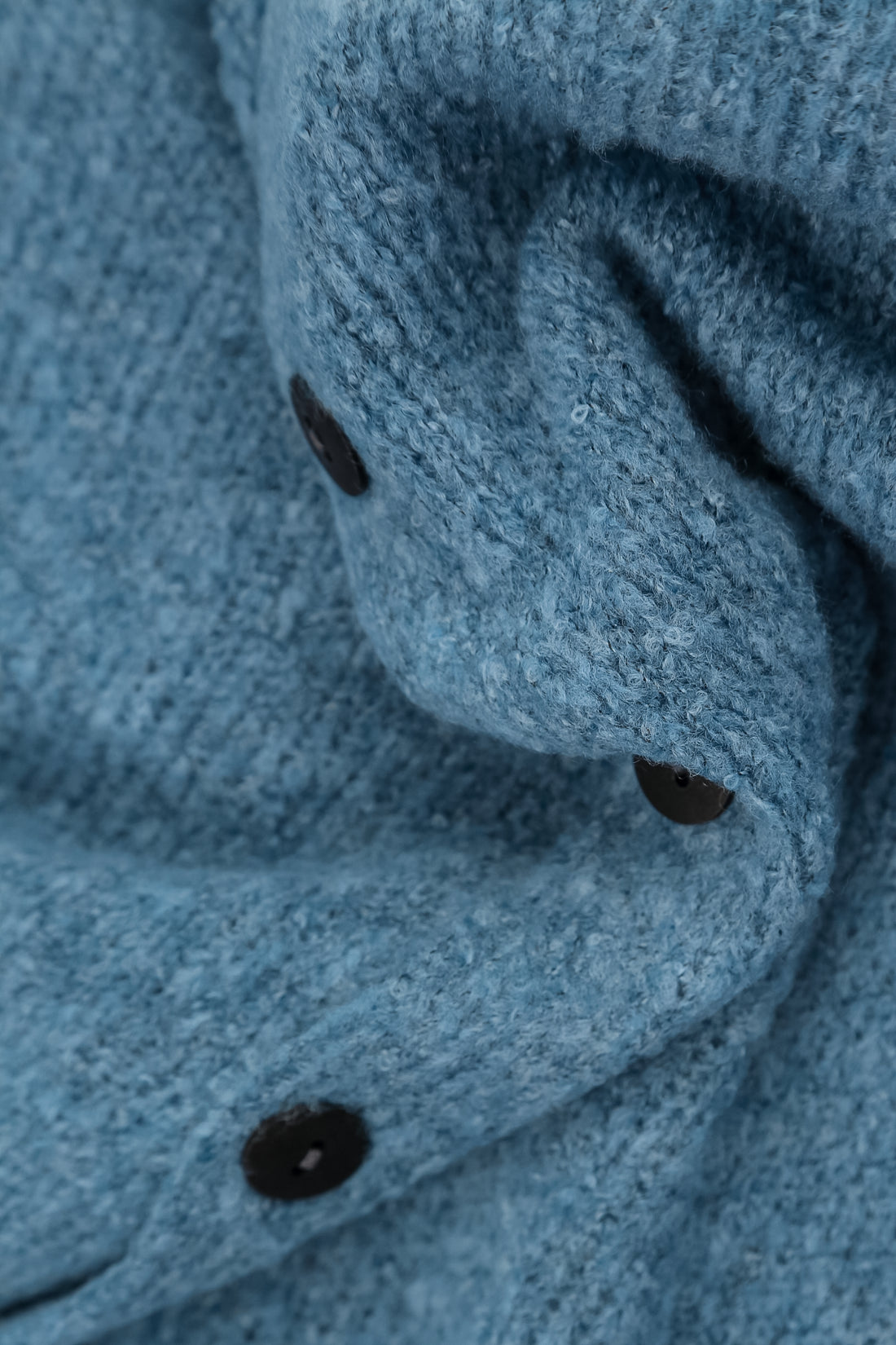 Short Loose Petrol Blue Wool Cardigan 6