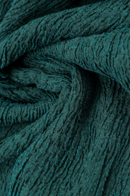 Short Peacock Textured Silk Linen Jacket