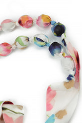 Short Primrose Silk Bamboo Bead Necklace 4