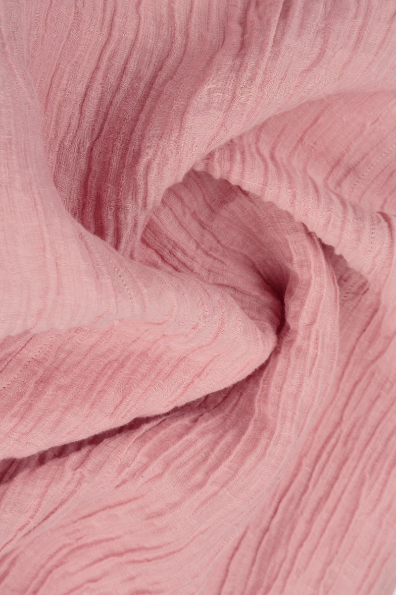 Short Rounded Crinkled Powder Pink Silk Jacket 5