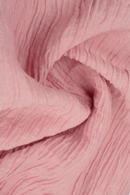 Short Rounded Crinkled Powder Pink Silk Jacket 5