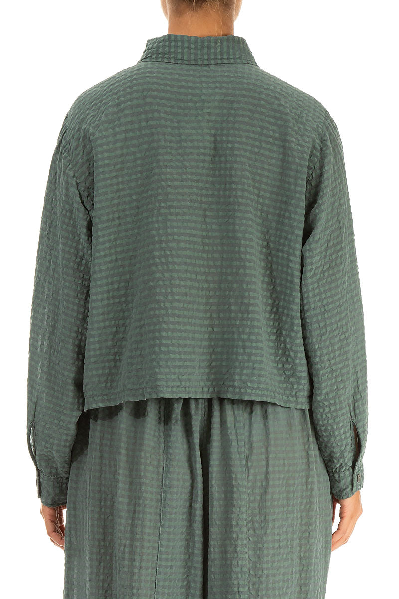 Short Sage Textured Silk Jacket 3