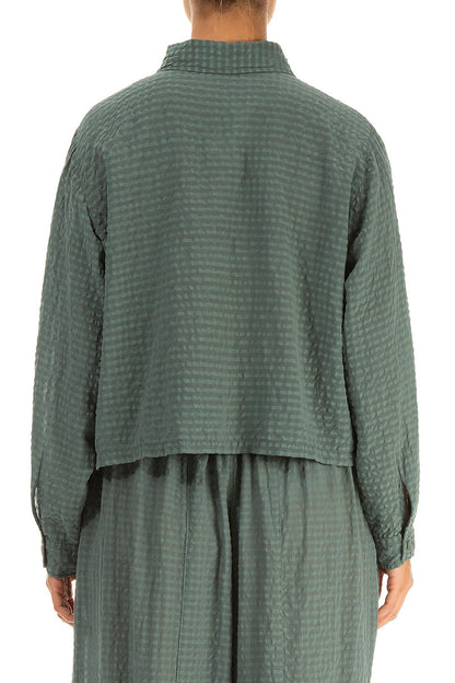 Short Sage Textured Silk Jacket 3