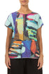 Short Sleeves Abstract Cotton Top 1