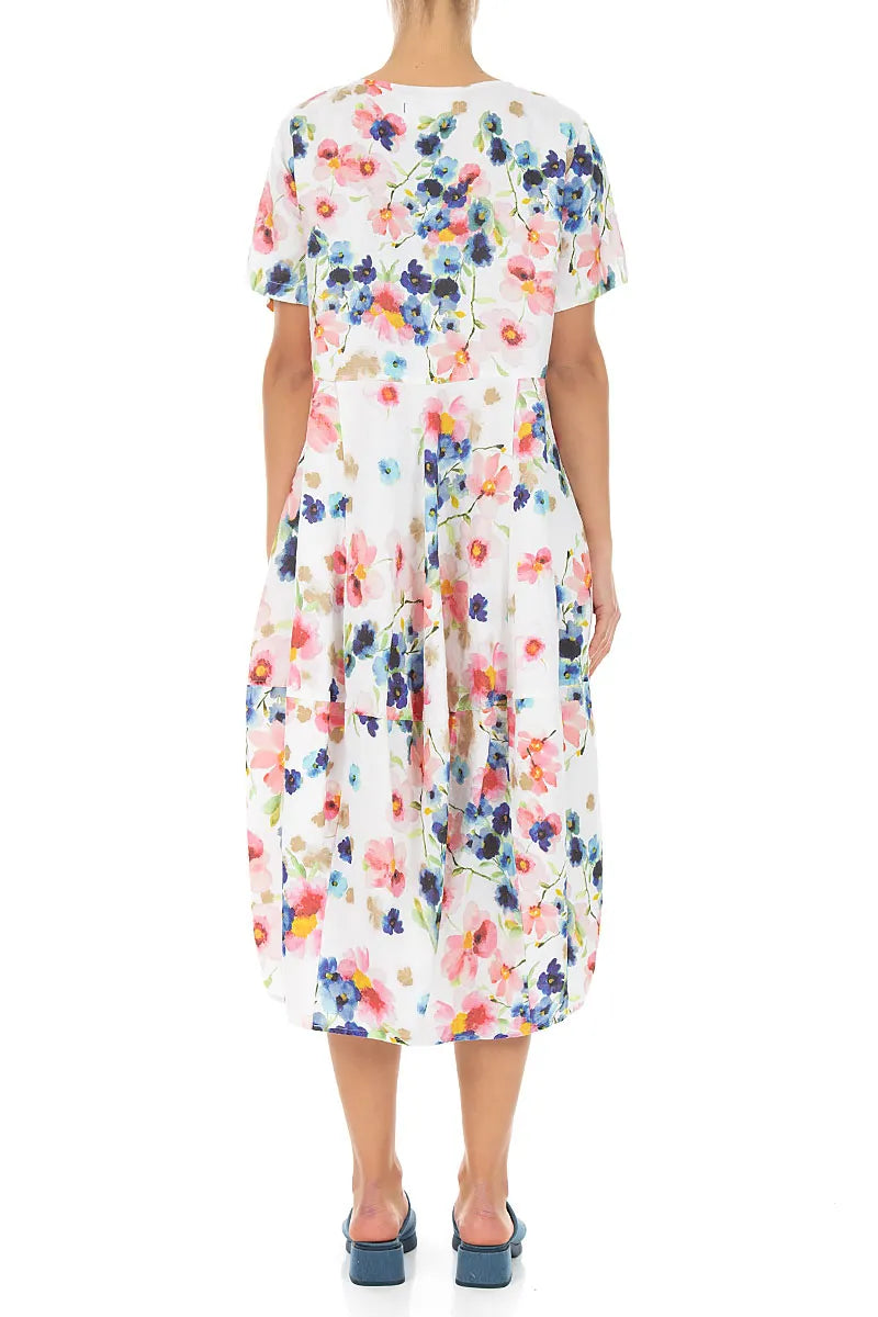 Short Sleeves Balloon Primrose Linen Dress 2