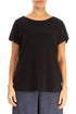 Short Sleeves Black Cotton Top 1