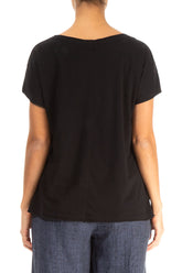 Short Sleeves Black Cotton Top 2