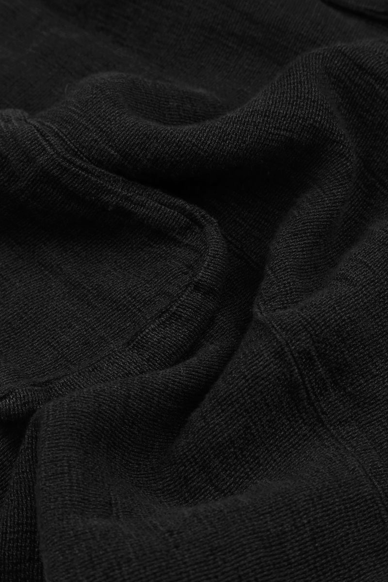 Short Sleeves Black Mélange Linen Dress 5
