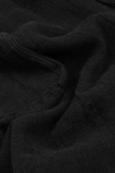 Short Sleeves Black Mélange Linen Dress 5