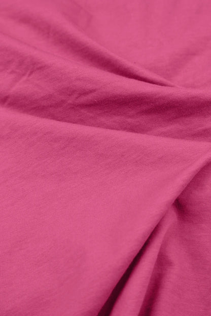 Haut en coton fuchsia à manches courtes