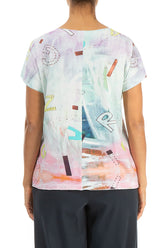 Short Sleeves Graffiti Cotton Top 2
